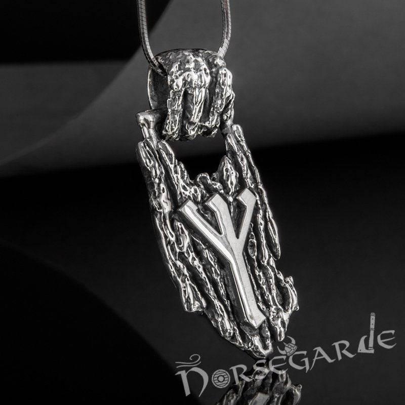 Handcrafted Druid Algiz Pendant - Sterling Silver