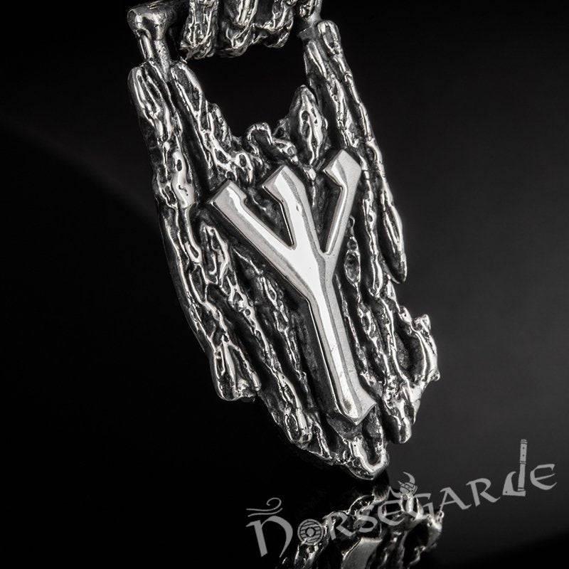 Handcrafted Druid Algiz Pendant - Sterling Silver