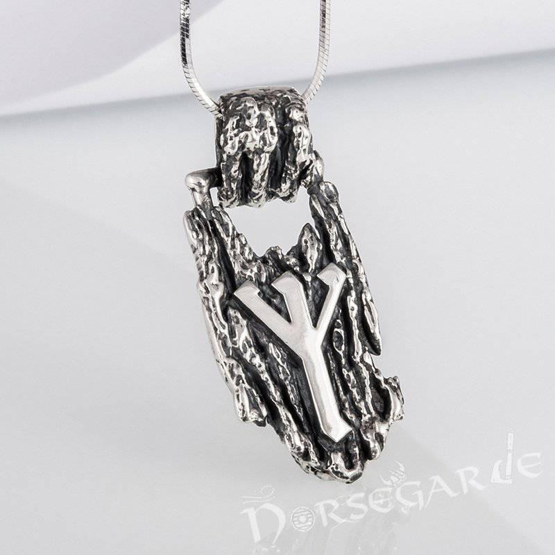 Handcrafted Druid Algiz Pendant - Sterling Silver