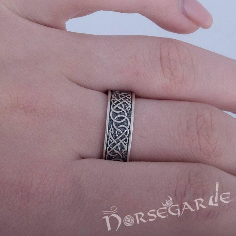 Handcrafted Early Urnes Ornamental Band - Sterling Silver