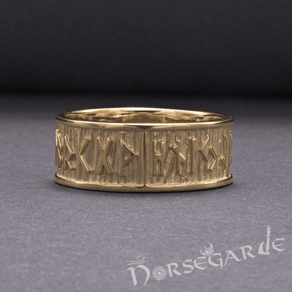 Handcrafted Elder Futhark Runic Band - Gold