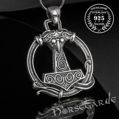 Handcrafted Encircled Scania Mjölnir - Sterling Silver