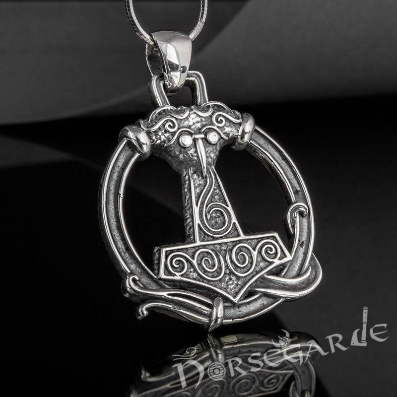 Handcrafted Encircled Scania Mjölnir - Sterling Silver