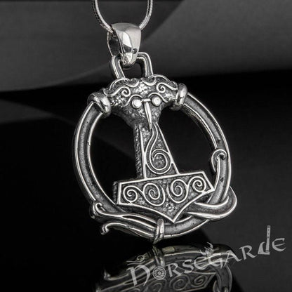 Handcrafted Encircled Scania Mjölnir - Sterling Silver