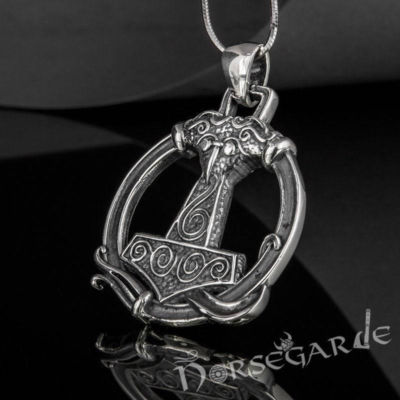 Handcrafted Encircled Scania Mjölnir - Sterling Silver