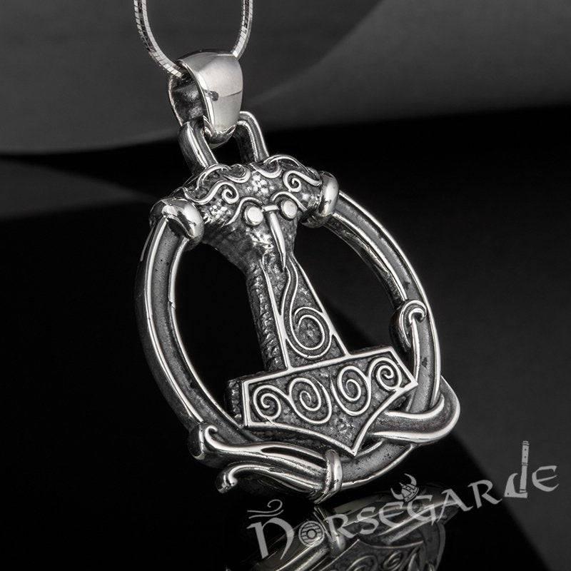 Handcrafted Encircled Scania Mjölnir - Sterling Silver