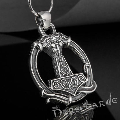 Handcrafted Encircled Scania Mjölnir - Sterling Silver
