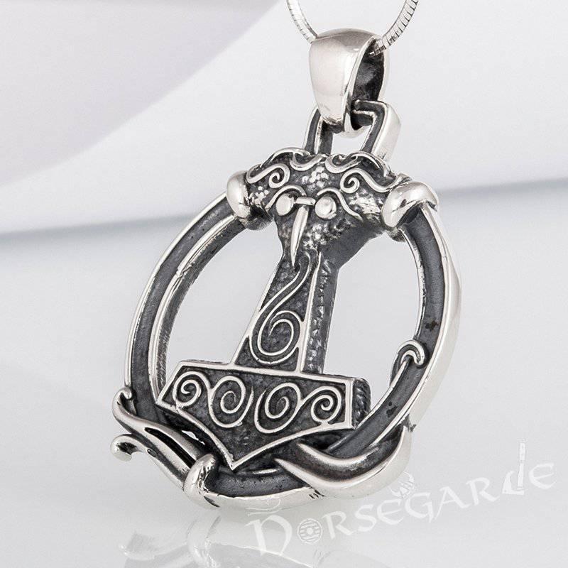 Handcrafted Encircled Scania Mjölnir - Sterling Silver