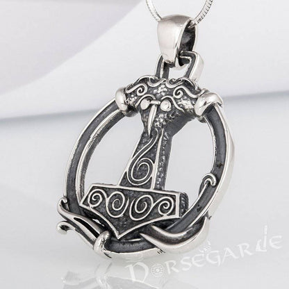 Handcrafted Encircled Scania Mjölnir - Sterling Silver