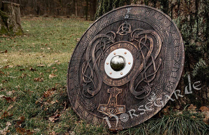 Handcrafted Engraved Viking Shield