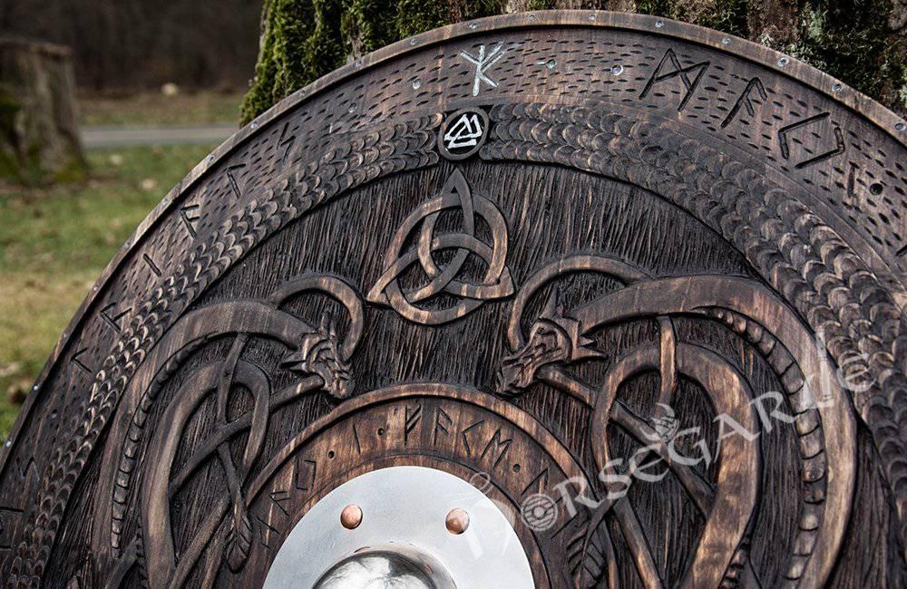Handcrafted Engraved Viking Shield