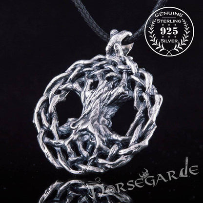 Handcrafted Entwined Yggdrasil Pendant - Sterling Silver