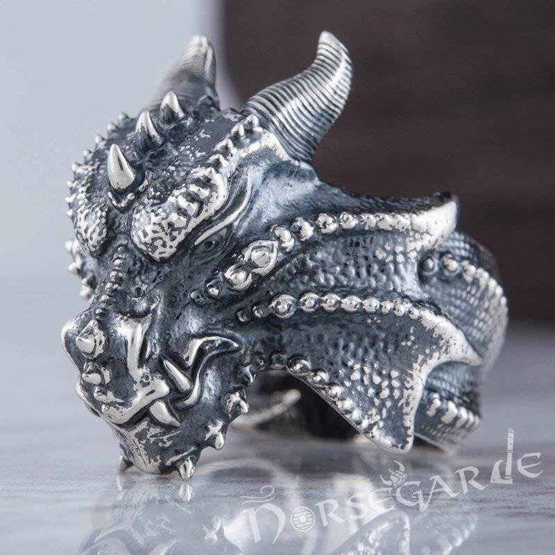 Handcrafted Fafnir the Dragon Ring - Sterling Silver