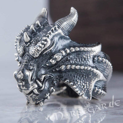 Handcrafted Fafnir the Dragon Ring - Sterling Silver