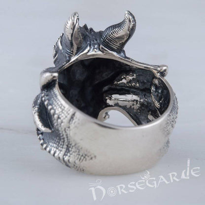 Handcrafted Fafnir the Dragon Ring - Sterling Silver