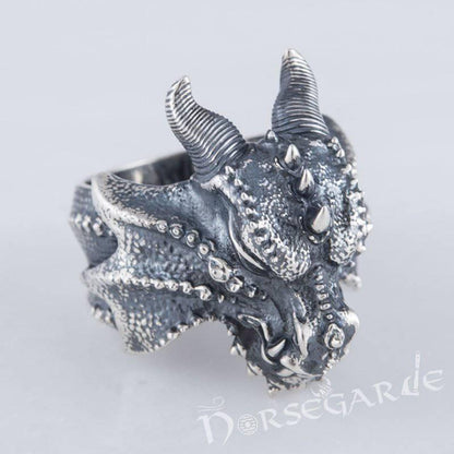 Handcrafted Fafnir the Dragon Ring - Sterling Silver