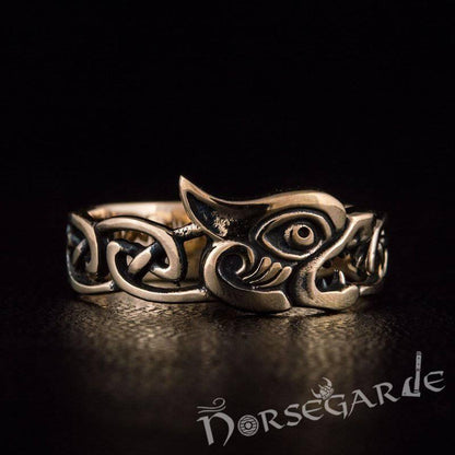 Handcrafted Fenrir Ouroboros Band - Bronze