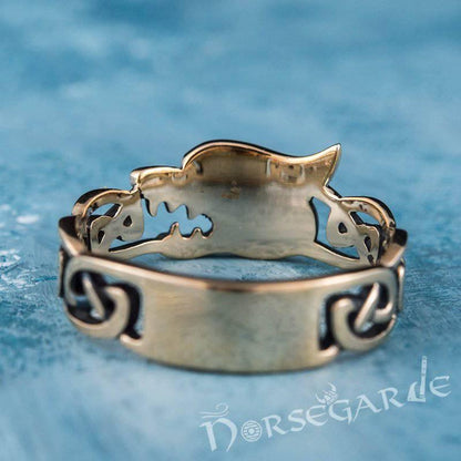 Handcrafted Fenrir Ouroboros Band - Bronze