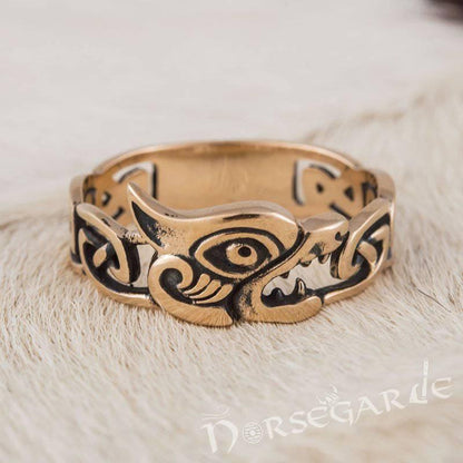 Handcrafted Fenrir Ouroboros Band - Bronze