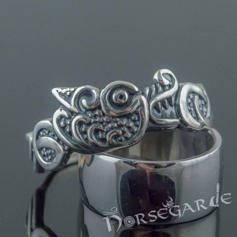 Handcrafted Fenrir Ouroboros Band - Sterling Silver