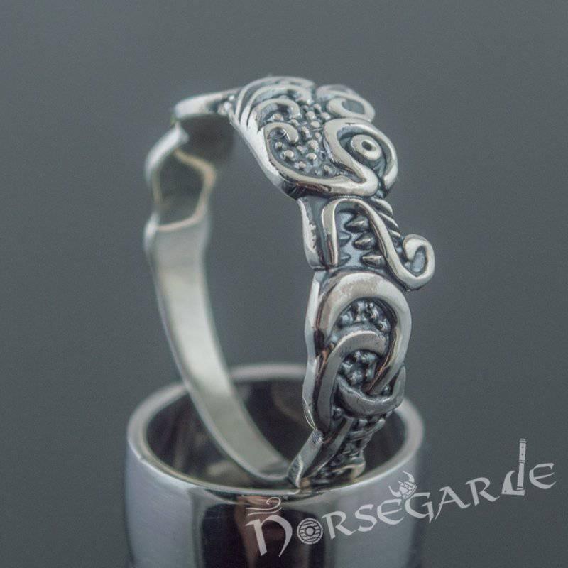 Handcrafted Fenrir Ouroboros Band - Sterling Silver