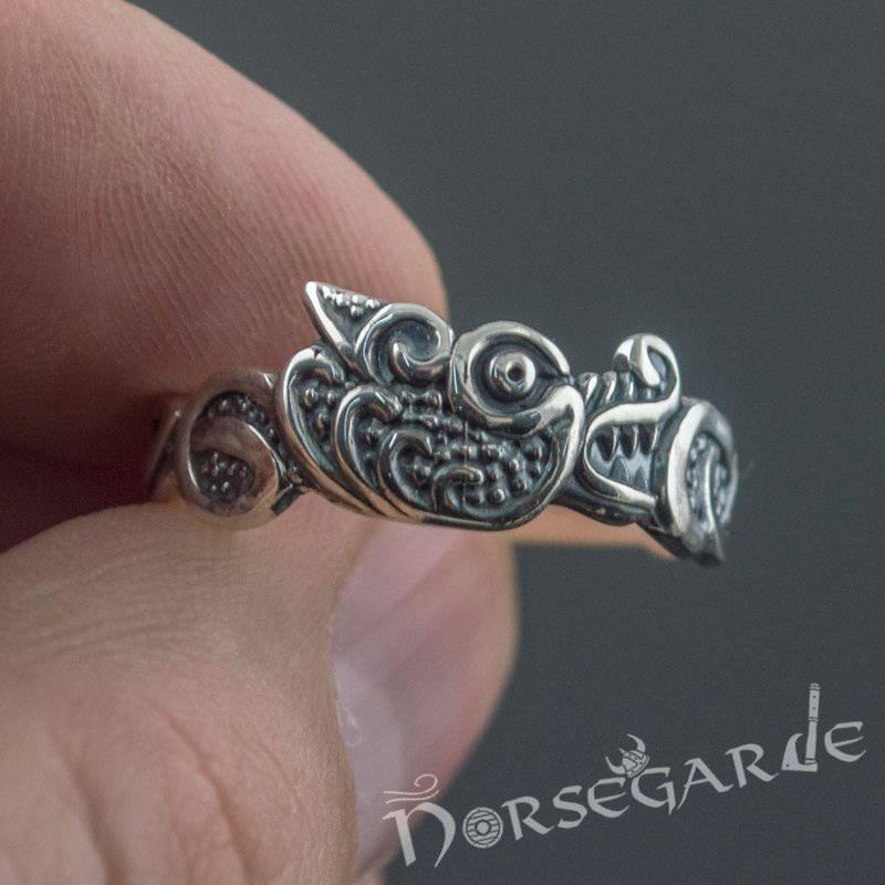 Handcrafted Fenrir Ouroboros Band - Sterling Silver