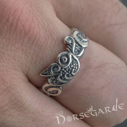 Handcrafted Fenrir Ouroboros Band - Sterling Silver