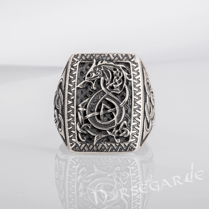 Handcrafted Fenrir Signet Ring - Sterling Silver