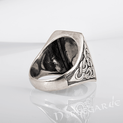 Handcrafted Fenrir Signet Ring - Sterling Silver