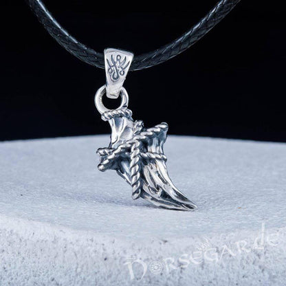 Handcrafted Fenrir Wolf Fang Pendant - Sterling Silver