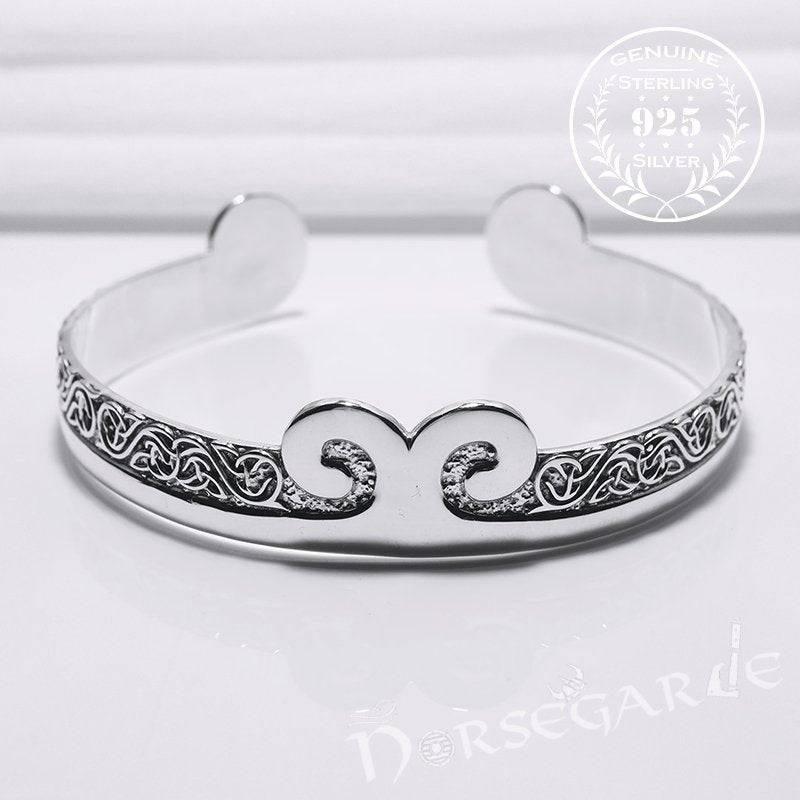 Handcrafted Floral Pattern Arm Ring - Sterling Silver