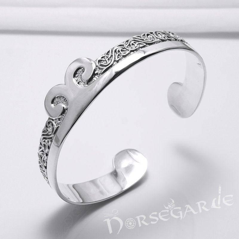 Handcrafted Floral Pattern Arm Ring - Sterling Silver