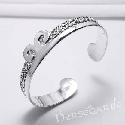 Handcrafted Floral Pattern Arm Ring - Sterling Silver
