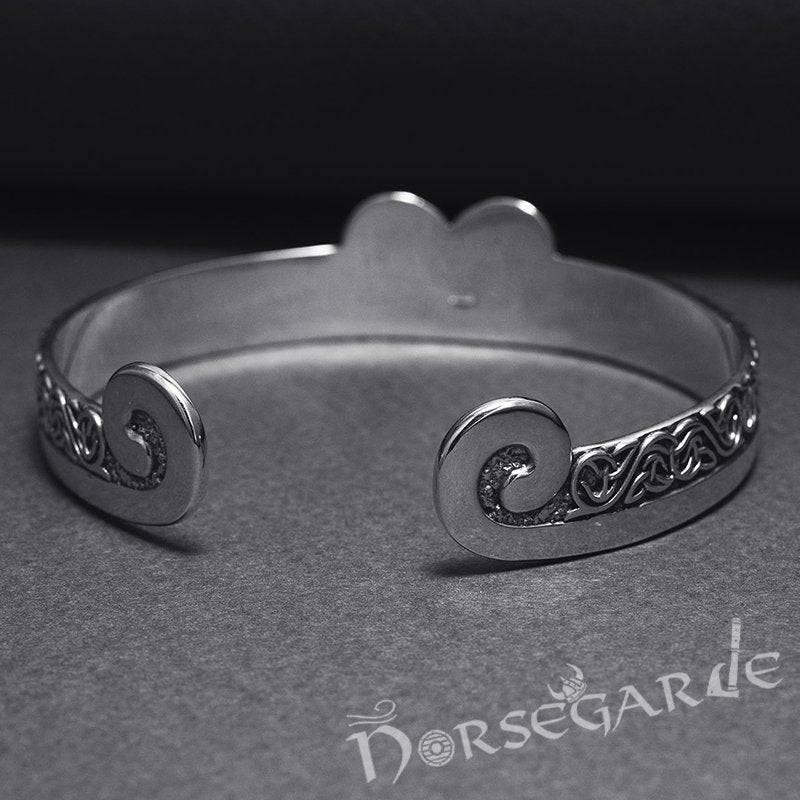 Handcrafted Floral Pattern Arm Ring - Sterling Silver