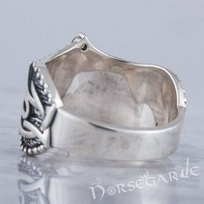 Handcrafted Gemmed Triskelion Celtic Ring - Sterling Silver