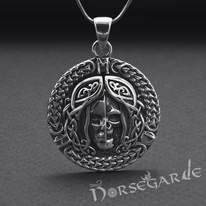 Handcrafted Hel's Visage Amulet - Sterling Silver