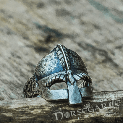 Handcrafted Helm of a Viking Warrior Ring - Sterling Silver