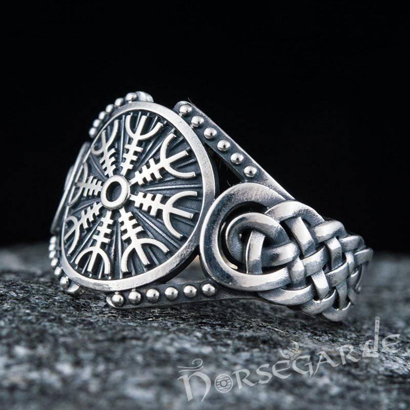 Handcrafted Helm of Awe Braid Ornament Ring - Sterling Silver