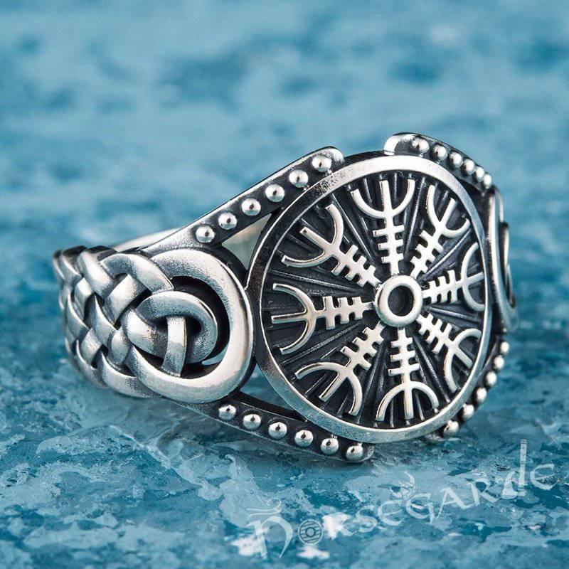 Handcrafted Helm of Awe Braid Ornament Ring - Sterling Silver