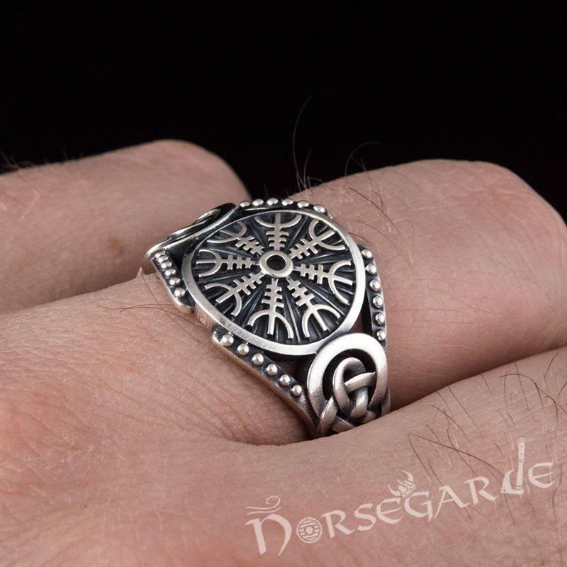 Handcrafted Helm of Awe Braid Ornament Ring - Sterling Silver