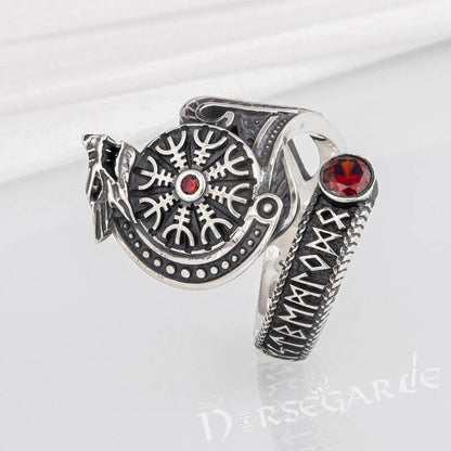 Handcrafted Helm of Awe Coiled Serpent Band - Sterling Silver