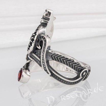 Handcrafted Helm of Awe Coiled Serpent Band - Sterling Silver