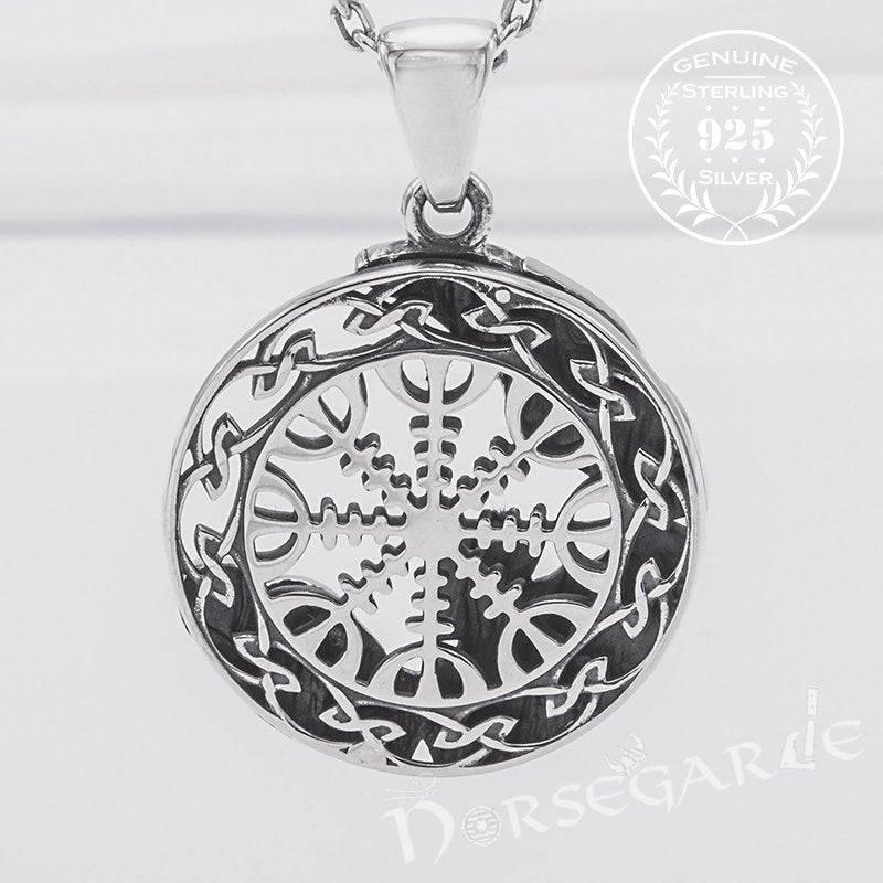 Handcrafted Helm of Awe Compass Amulet - Sterling Silver