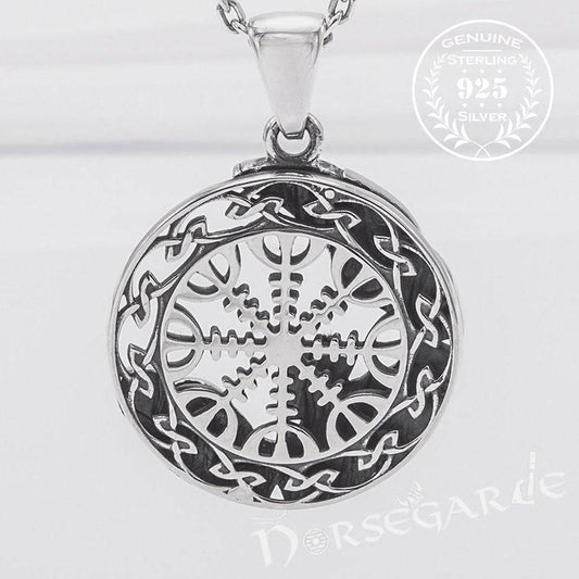 Handcrafted Helm of Awe Compass Amulet - Sterling Silver