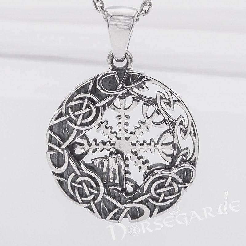 Handcrafted Helm of Awe Compass Amulet - Sterling Silver