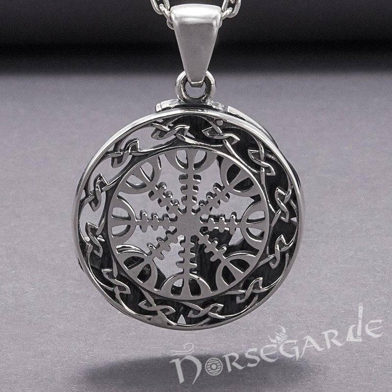 Handcrafted Helm of Awe Compass Amulet - Sterling Silver