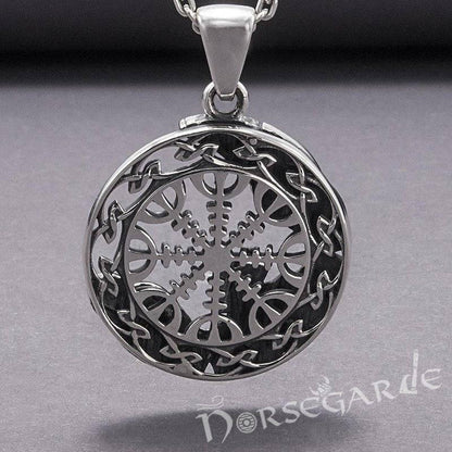 Handcrafted Helm of Awe Compass Amulet - Sterling Silver