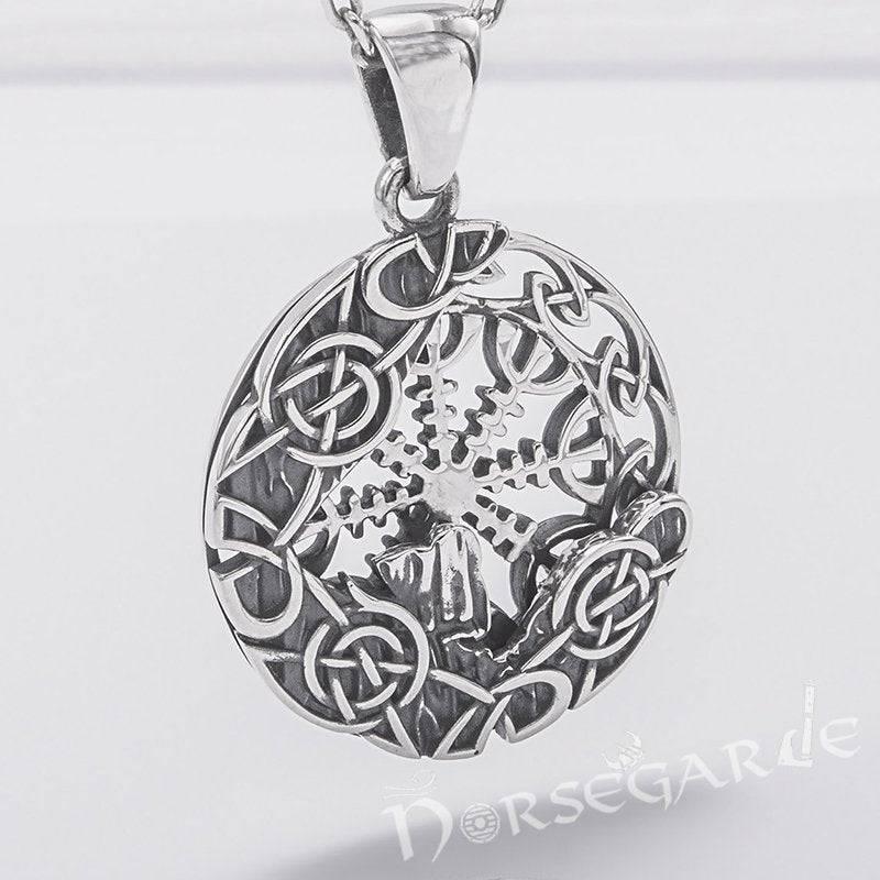 Handcrafted Helm of Awe Compass Amulet - Sterling Silver