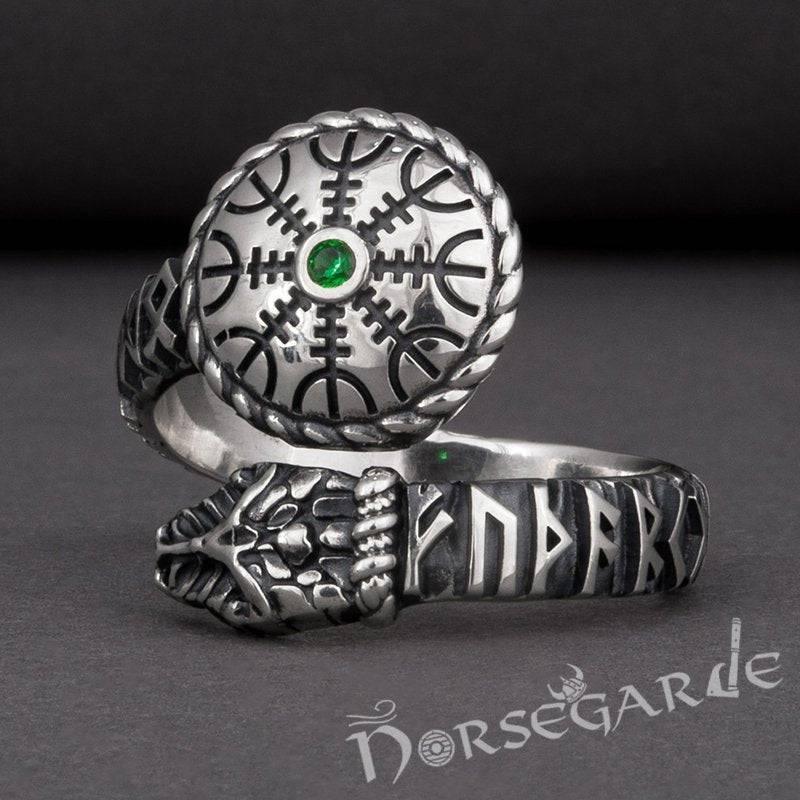 Handcrafted Helm of Awe Serpent Band - Sterling Silver