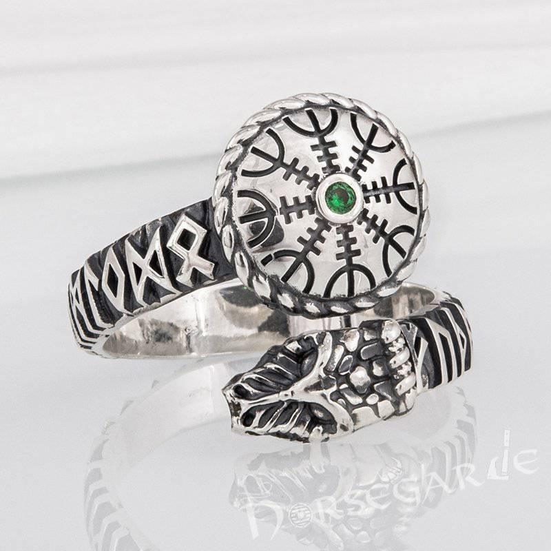 Handcrafted Helm of Awe Serpent Band - Sterling Silver